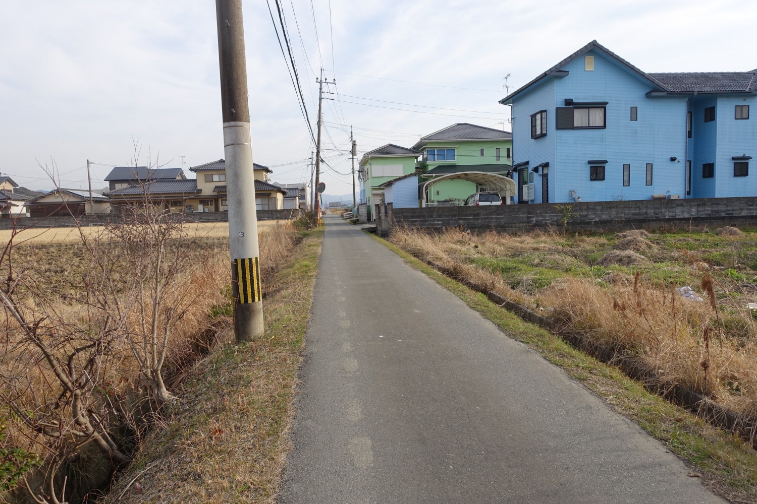 東側の道路を北側より撮影