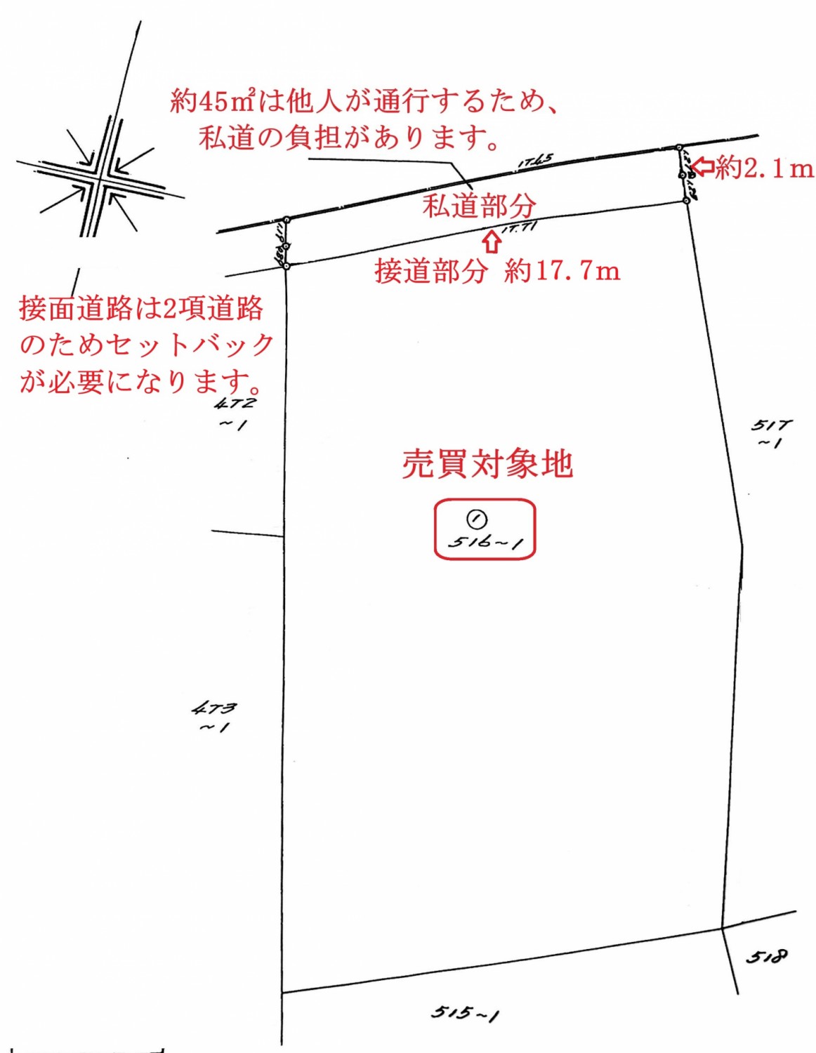 敷地と道路との関係図