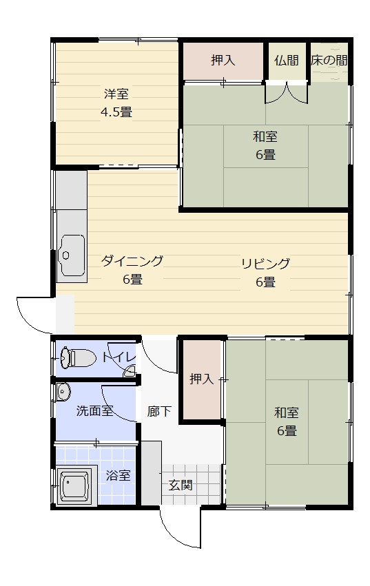 間取り図が現況と異なる場合は、現況を優先します