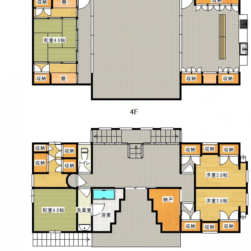３F・４F　現況と異なる場合は現況を優先します。