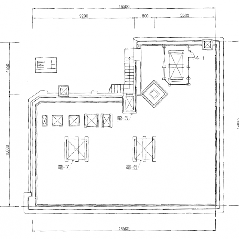 屋上　建物平面図