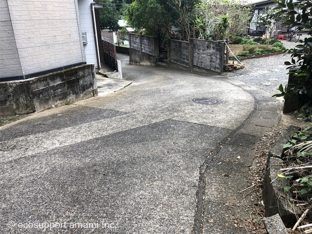 敷地西集落側からの入口道路