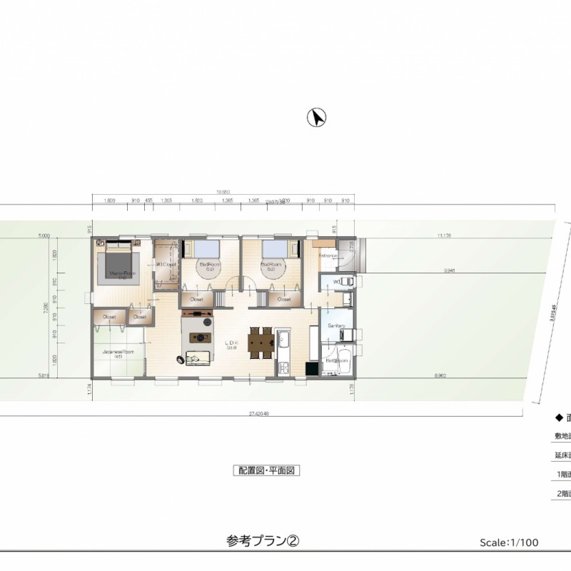 参考プラン②　敷地図・平面図
